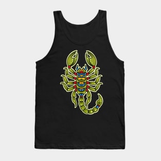 Neotraditional scorpio in green Tank Top